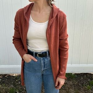 Rust Open-Front Women's Sweater